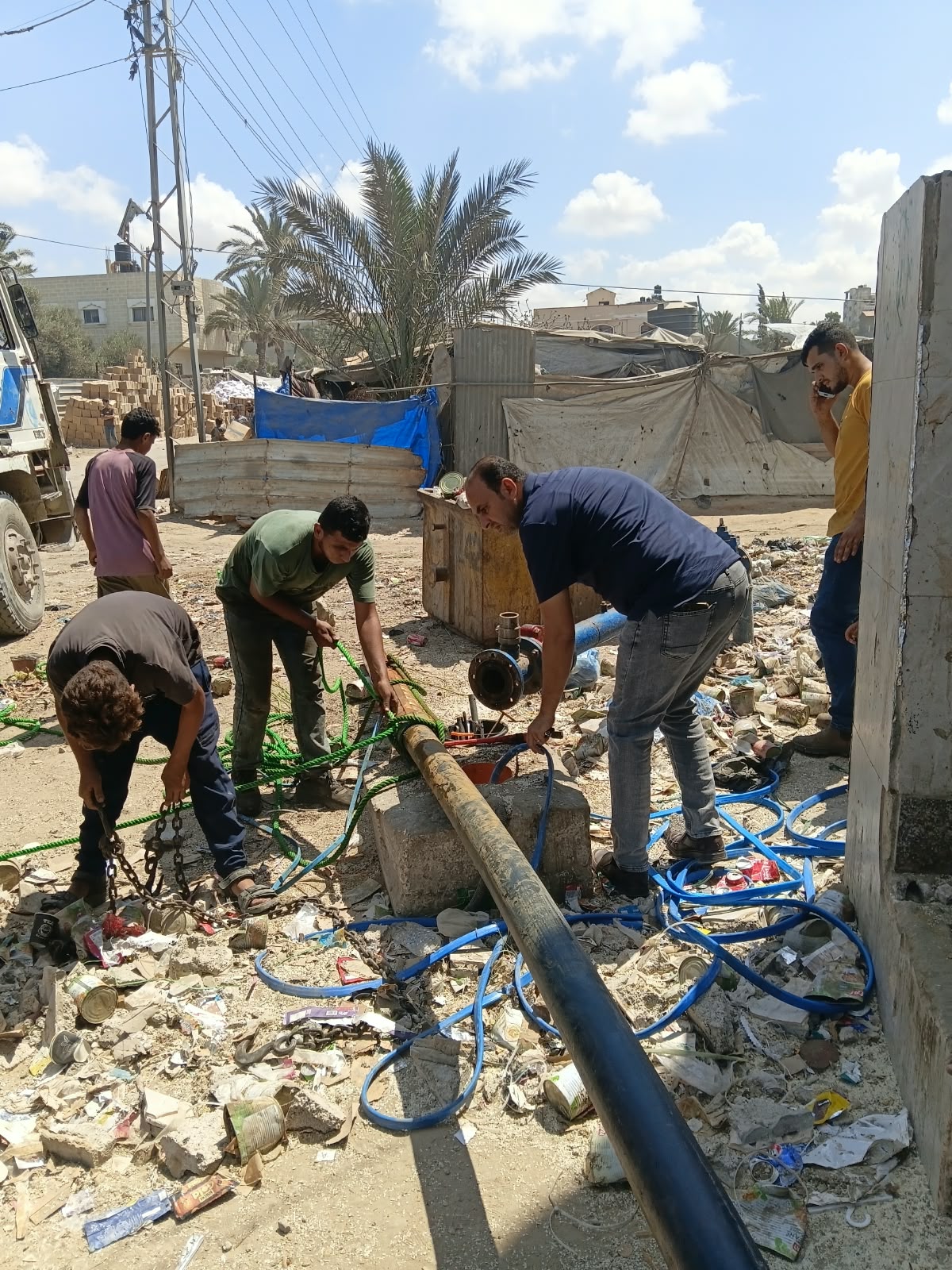 صيانة بئر أبو عليان وإصلاح غاطس المياه