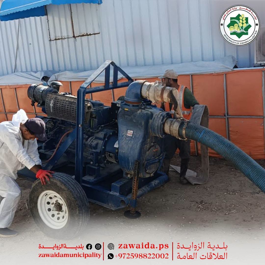 بلدية الزوايدة تستعد لفصل الشتاء بأعمال الصرف الصحي